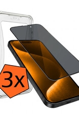 Nomfy Nomfy iPhone 15 Pro Max Hybrid Privacy Screenprotector - 3 PACK