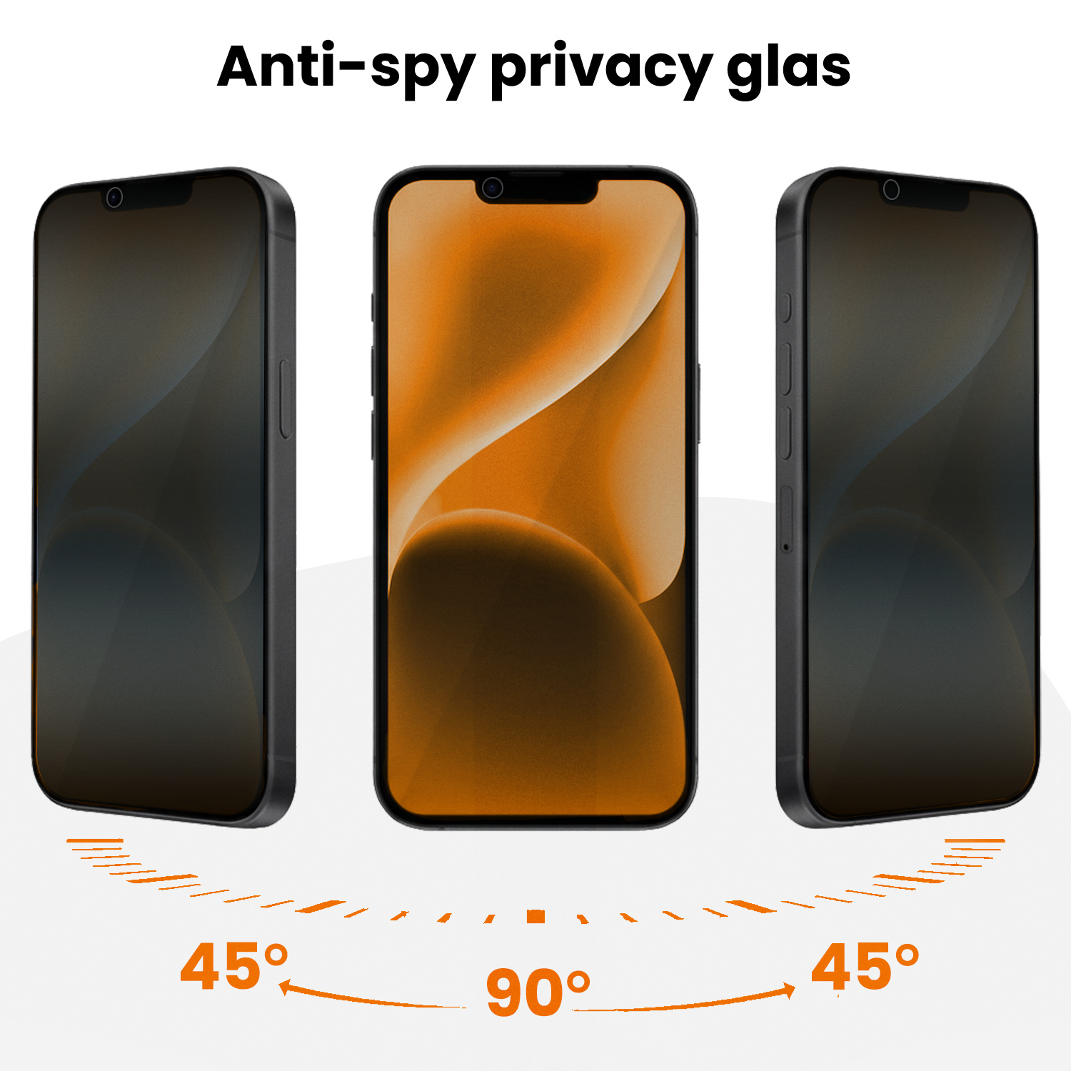 Nomfy Nomfy iPhone 14 Hybrid Privacy Screenprotector - 2 PACK