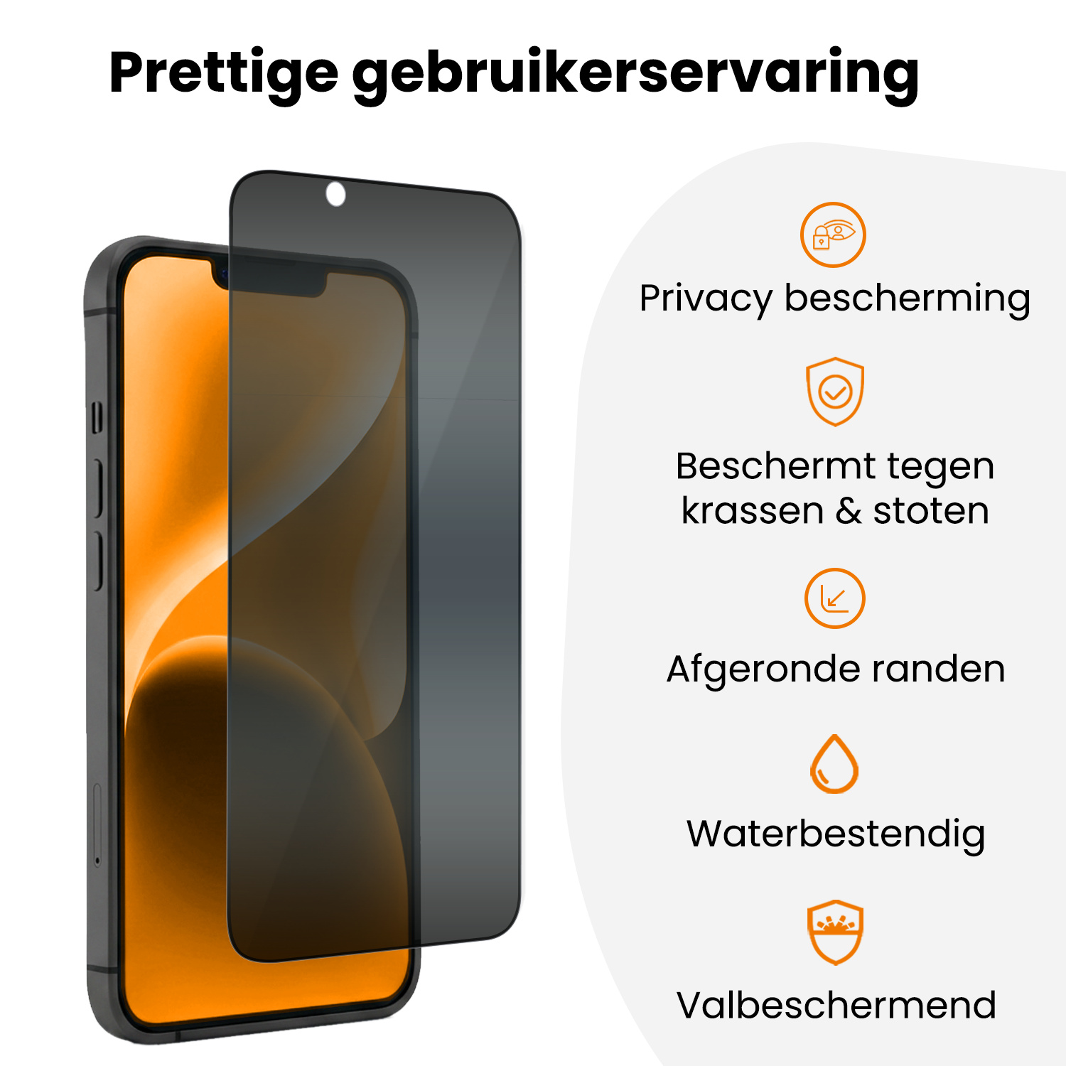 Nomfy Nomfy iPhone 14 Hybrid Privacy Screenprotector - 3 PACK