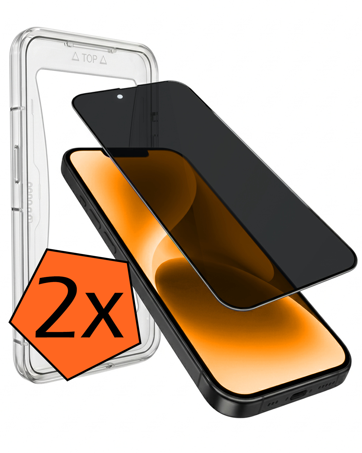 Nomfy Nomfy iPhone 14 Plus Hybrid Privacy Screenprotector - 2 PACK