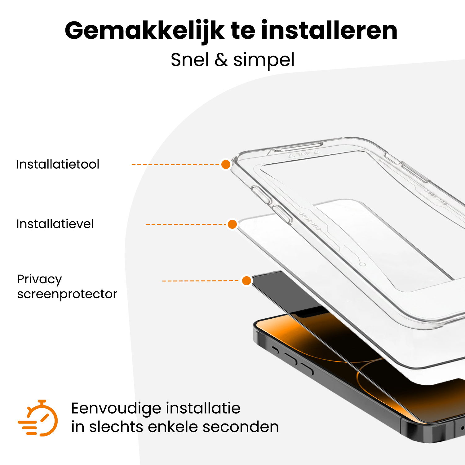 Nomfy Nomfy iPhone 14 Pro Hybrid Privacy Screenprotector