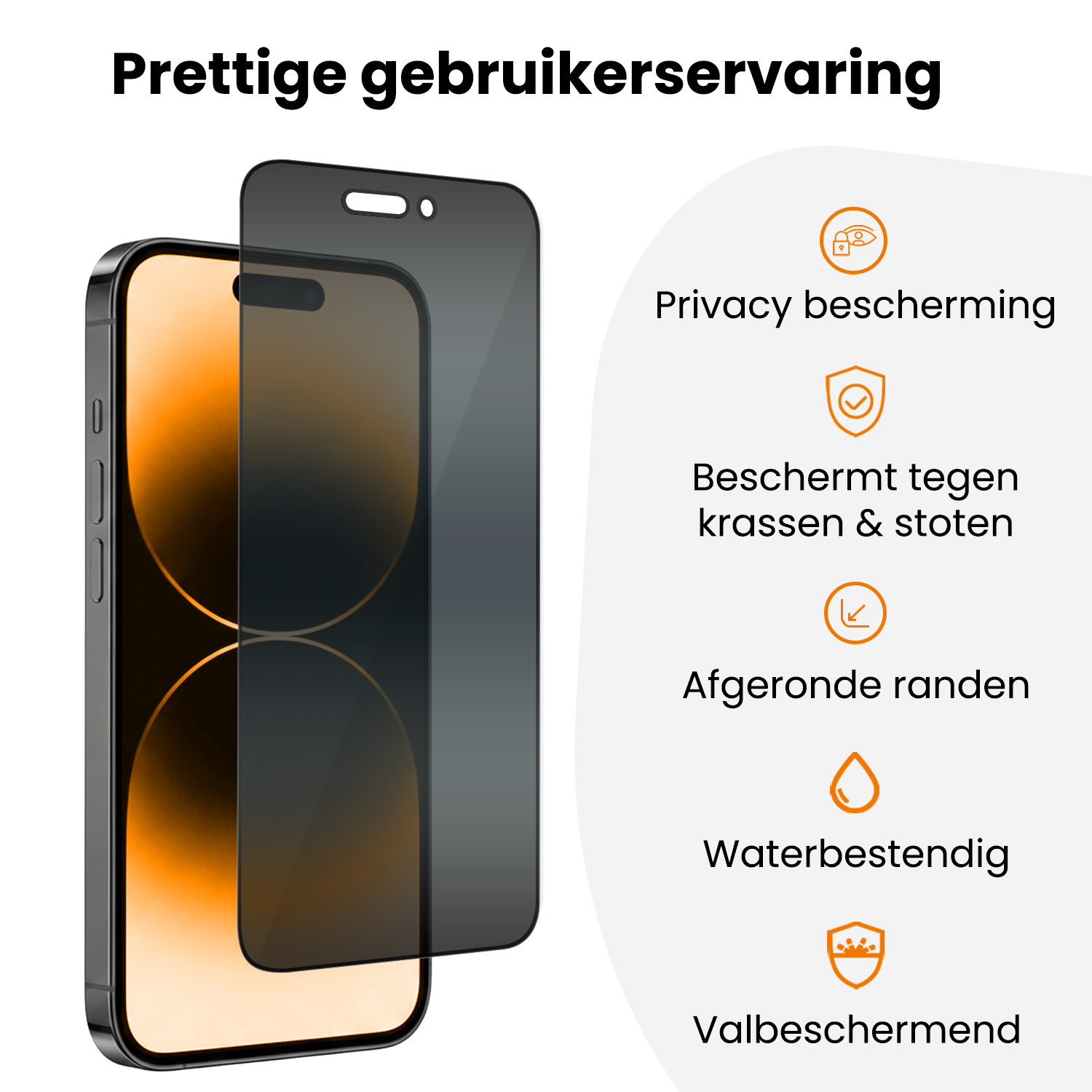 Nomfy Nomfy iPhone 14 Pro Hybrid Privacy Screenprotector - 3 PACK