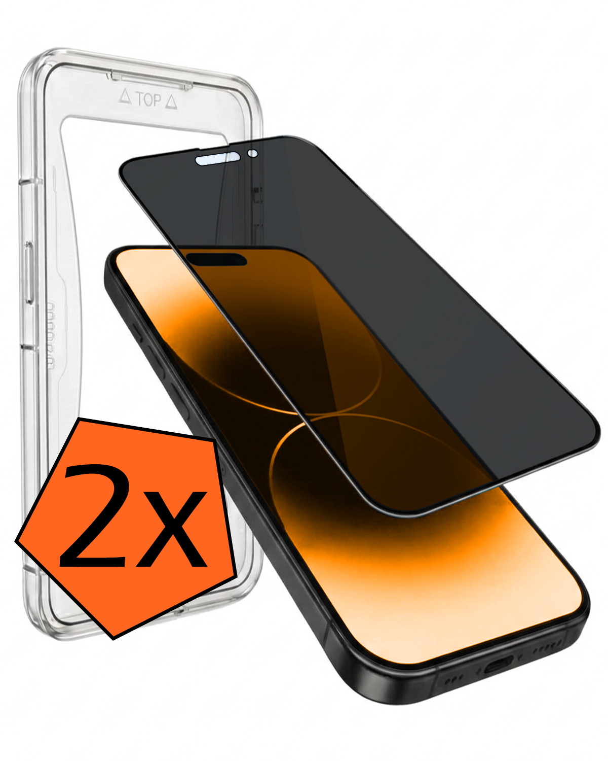 Nomfy Nomfy iPhone 14 Pro Max Hybrid Privacy Screenprotector - 2 PACK