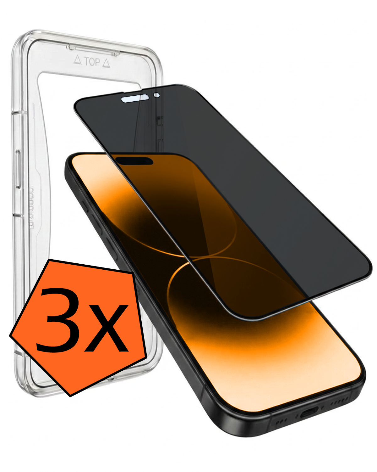 Nomfy Nomfy iPhone 14 Pro Max Hybrid Privacy Screenprotector - 3 PACK
