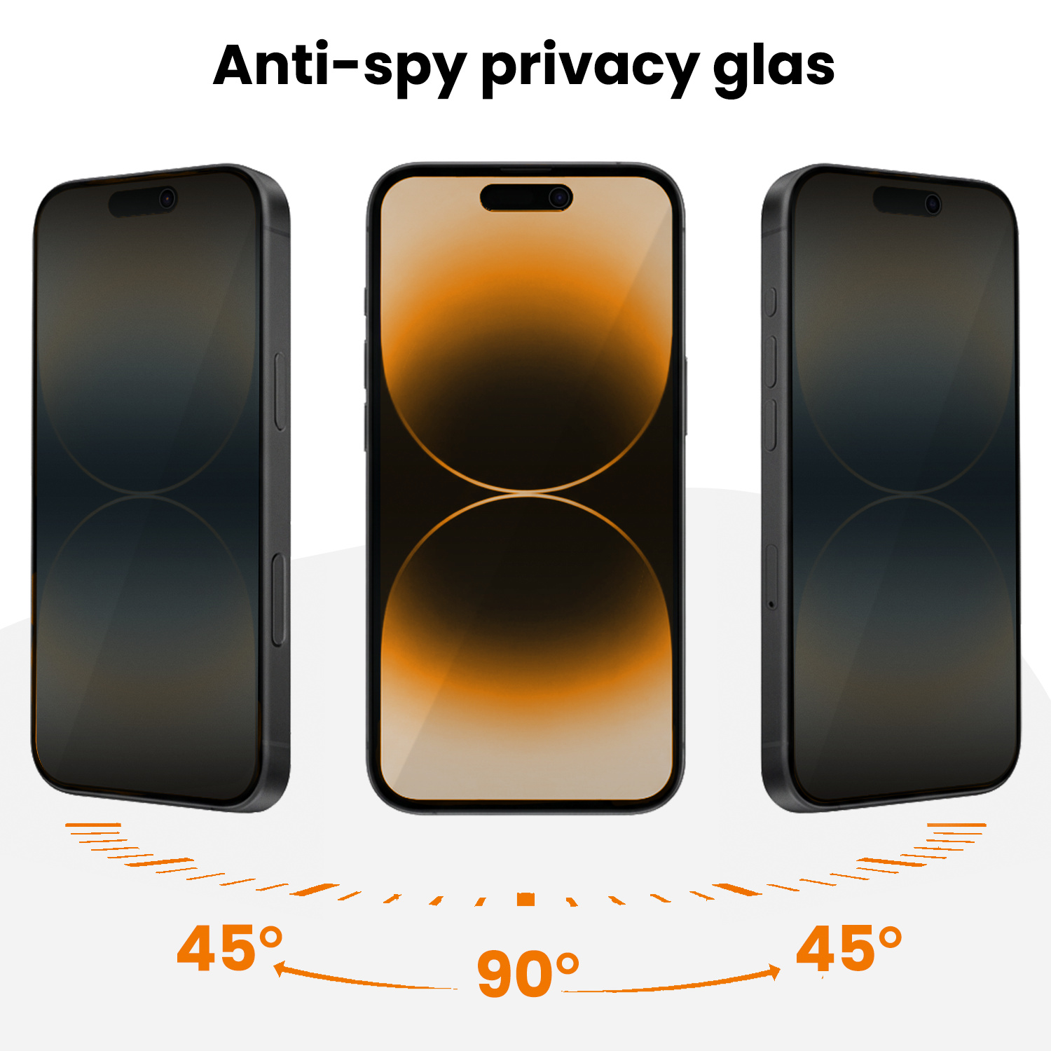 Nomfy Nomfy iPhone 14 Pro Max Hybrid Privacy Screenprotector - 3 PACK