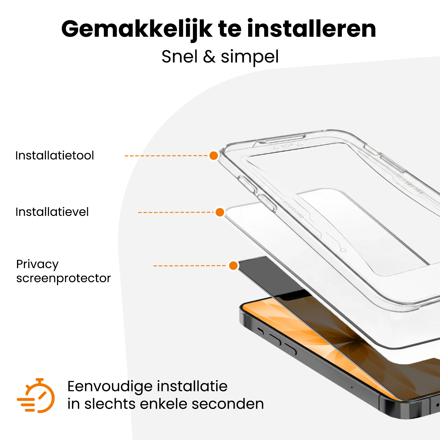 Nomfy Nomfy iPhone 17 Hybrid Privacy Screenprotector - 2 PACK