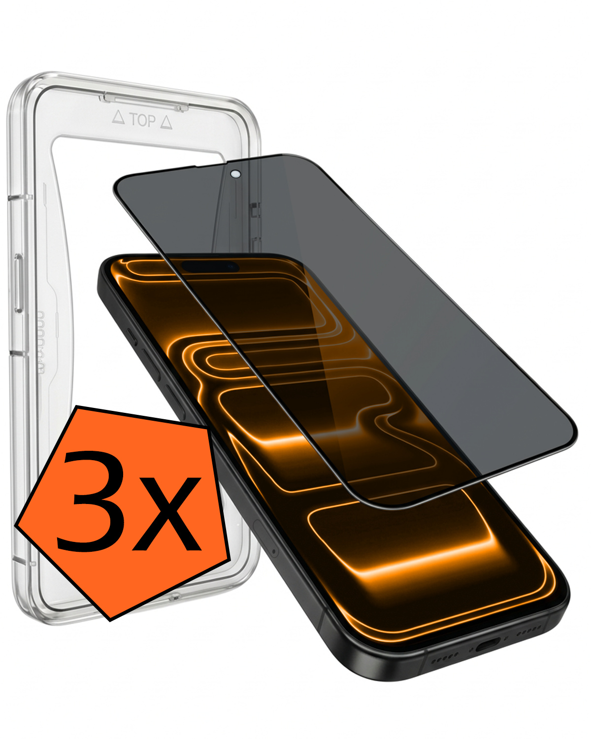 Nomfy Nomfy iPhone 17 Pro Hybrid Privacy Screenprotector - 3 PACK