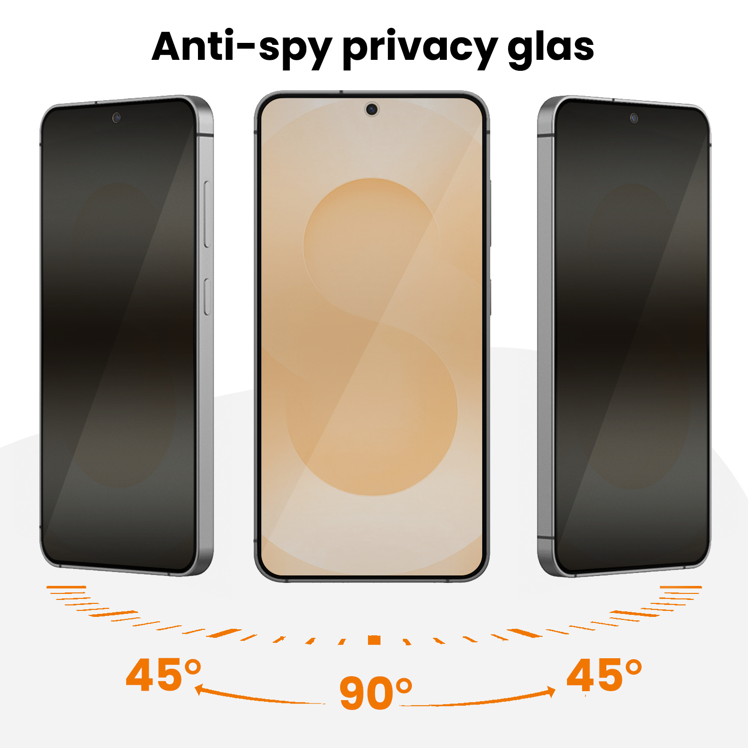 Nomfy Nomfy Samsung Galaxy S25 Hybrid Privacy Screenprotector - 2 PACK