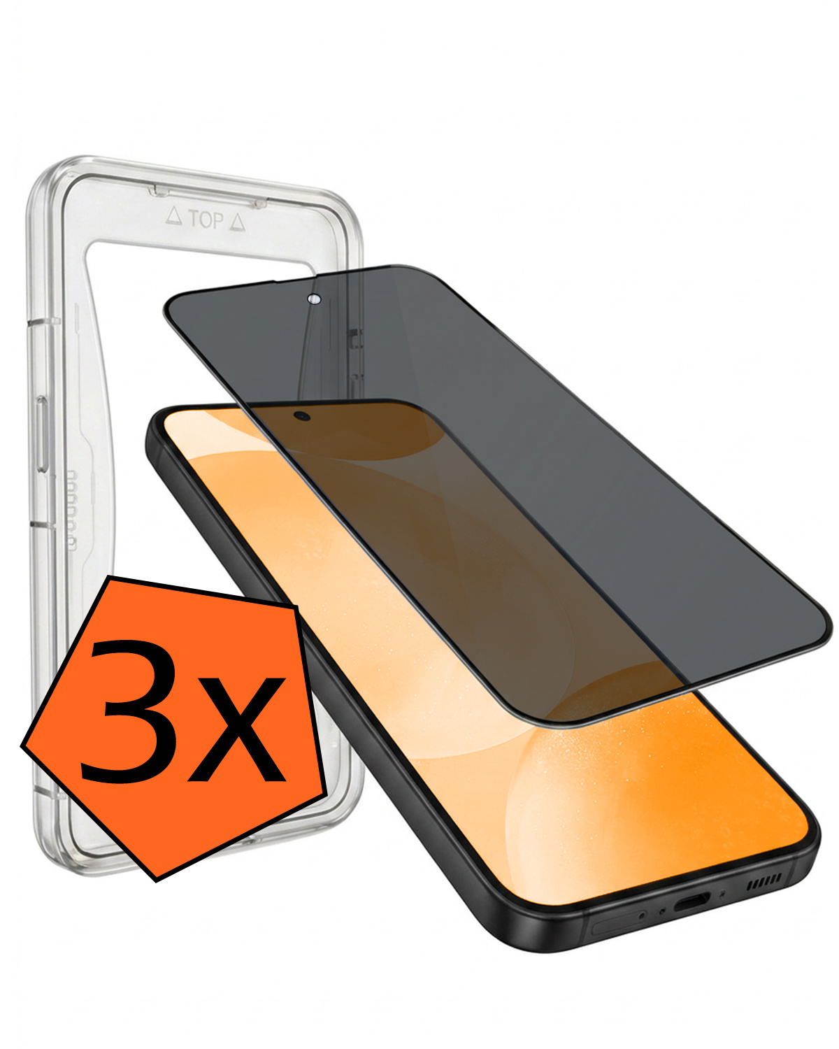 Nomfy Nomfy Samsung Galaxy S24 Hybrid Privacy Screenprotector - 3 PACK