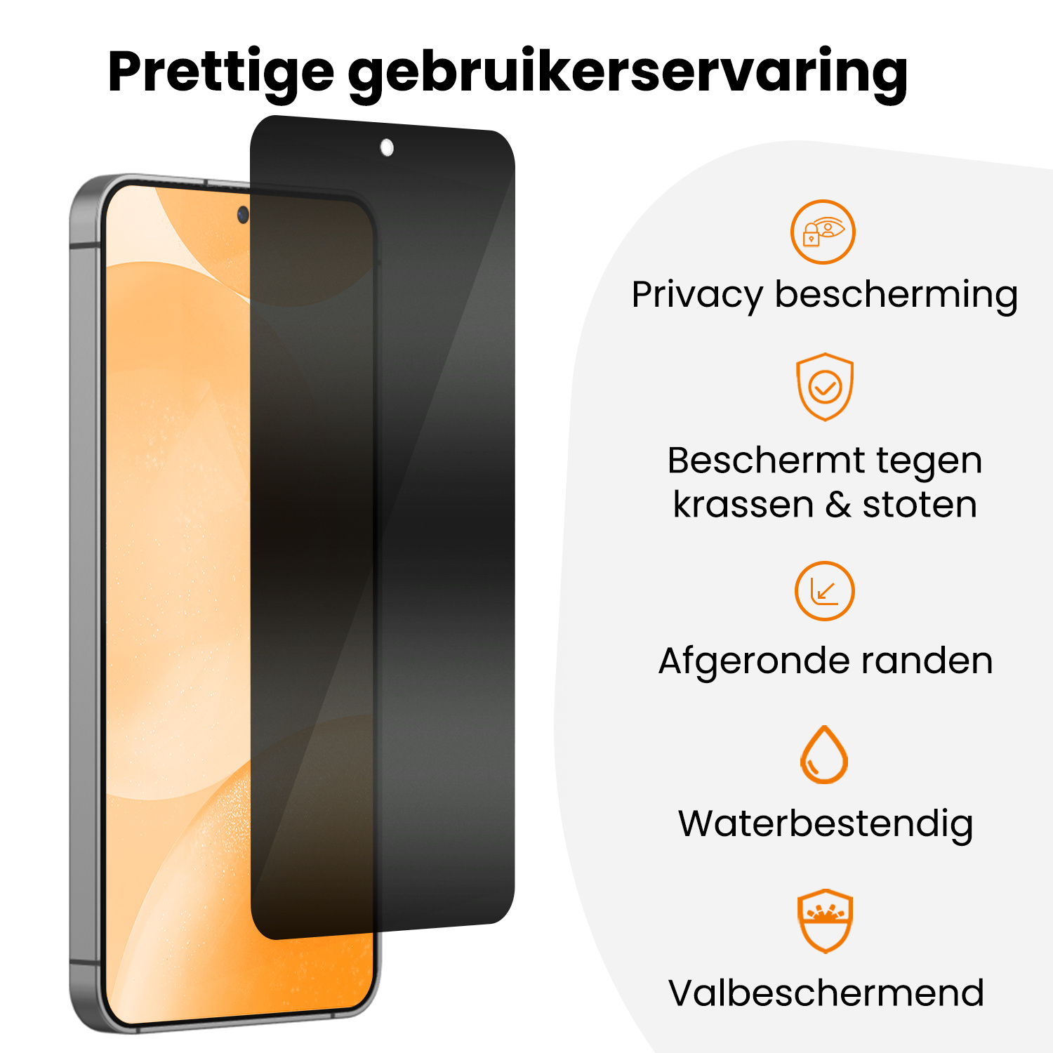 Nomfy Nomfy Samsung Galaxy S24 Plus Hybrid Privacy Screenprotector - 2 PACK