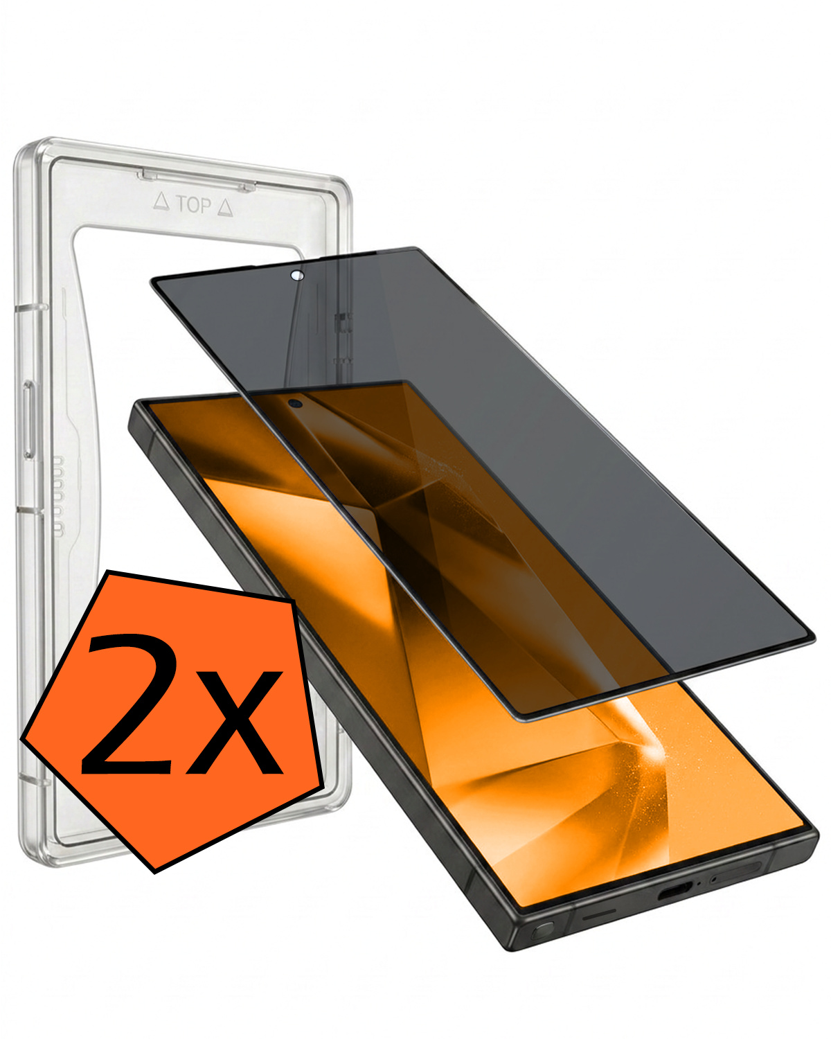 Nomfy Nomfy Samsung Galaxy S24 Ultra Hybrid Privacy Screenprotector - 2 PACK