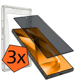 Nomfy Nomfy Samsung Galaxy S24 Ultra Hybrid Privacy Screenprotector - 3 PACK