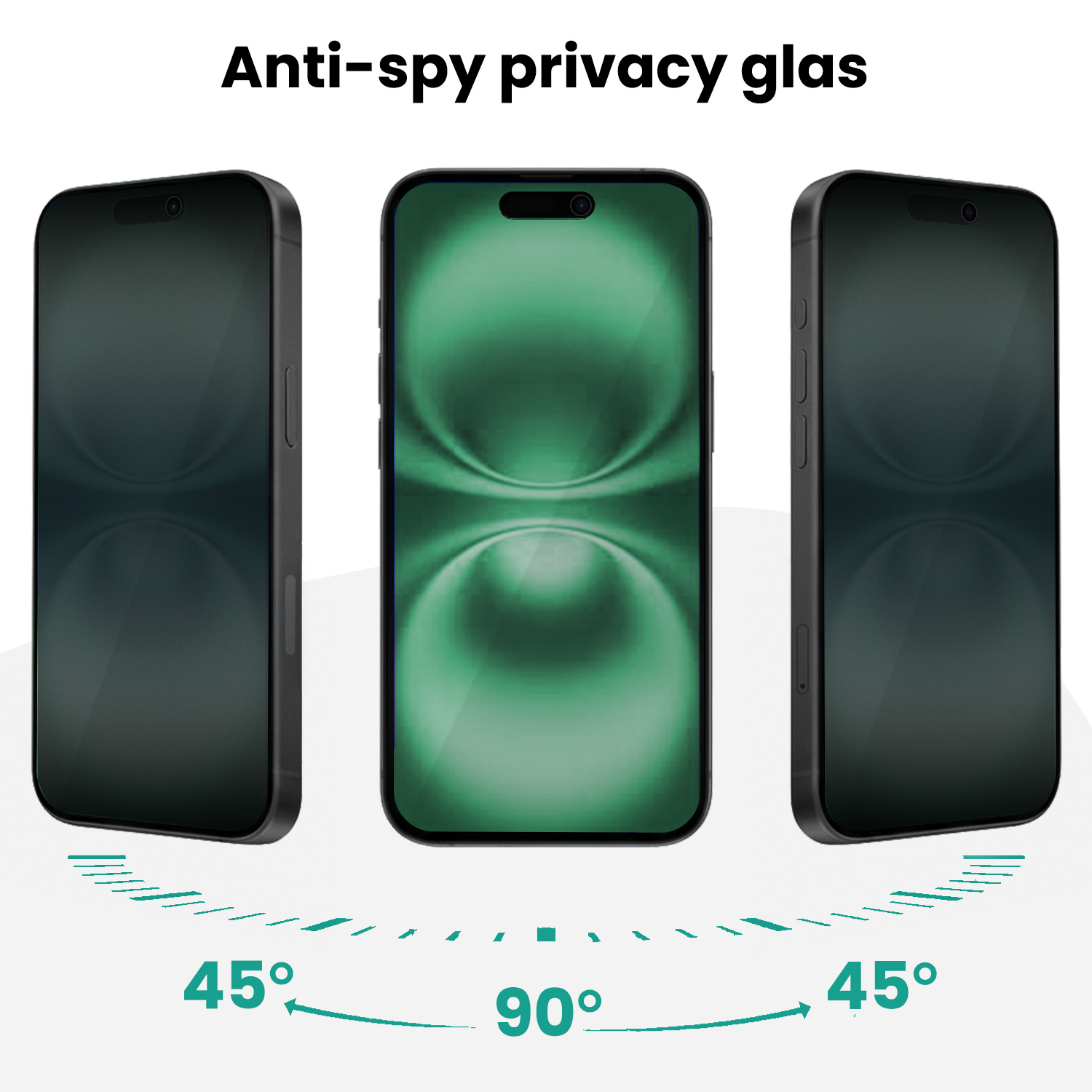 Forterra Forterra iPhone 16 Hybrid Privacy Screenprotector - 3 PACK