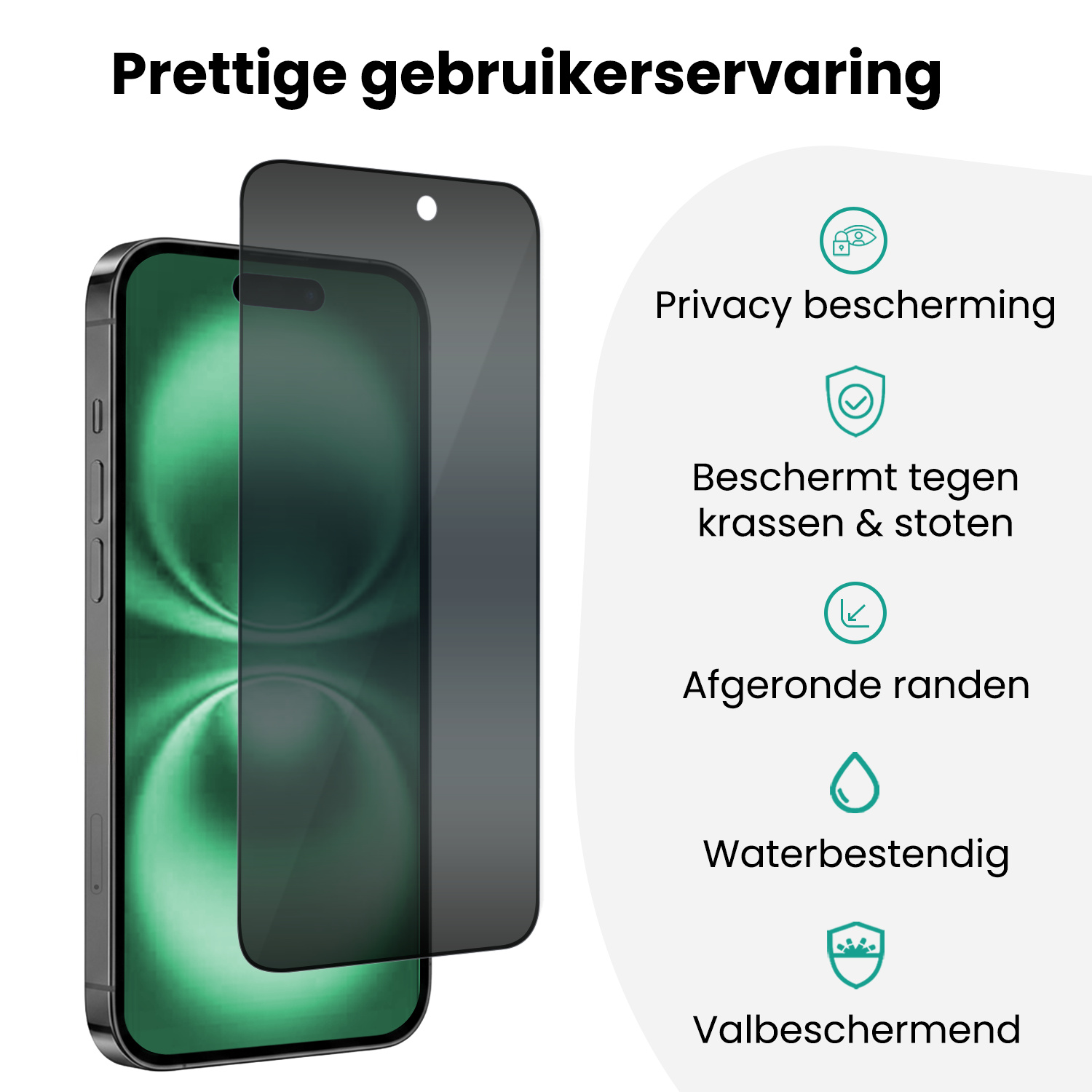Forterra Forterra iPhone 16 Plus Hybrid Privacy Screenprotector - 3 PACK