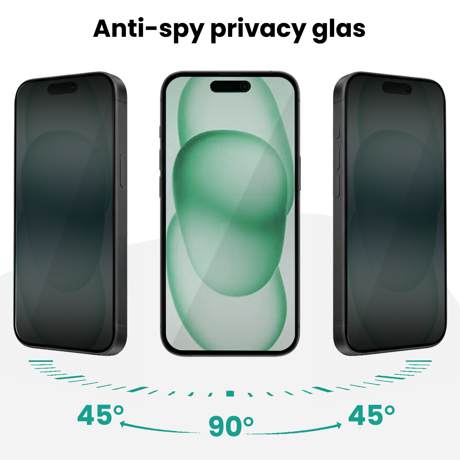 Forterra Forterra iPhone 15 Plus Hybrid Privacy Screenprotector - 2 PACK