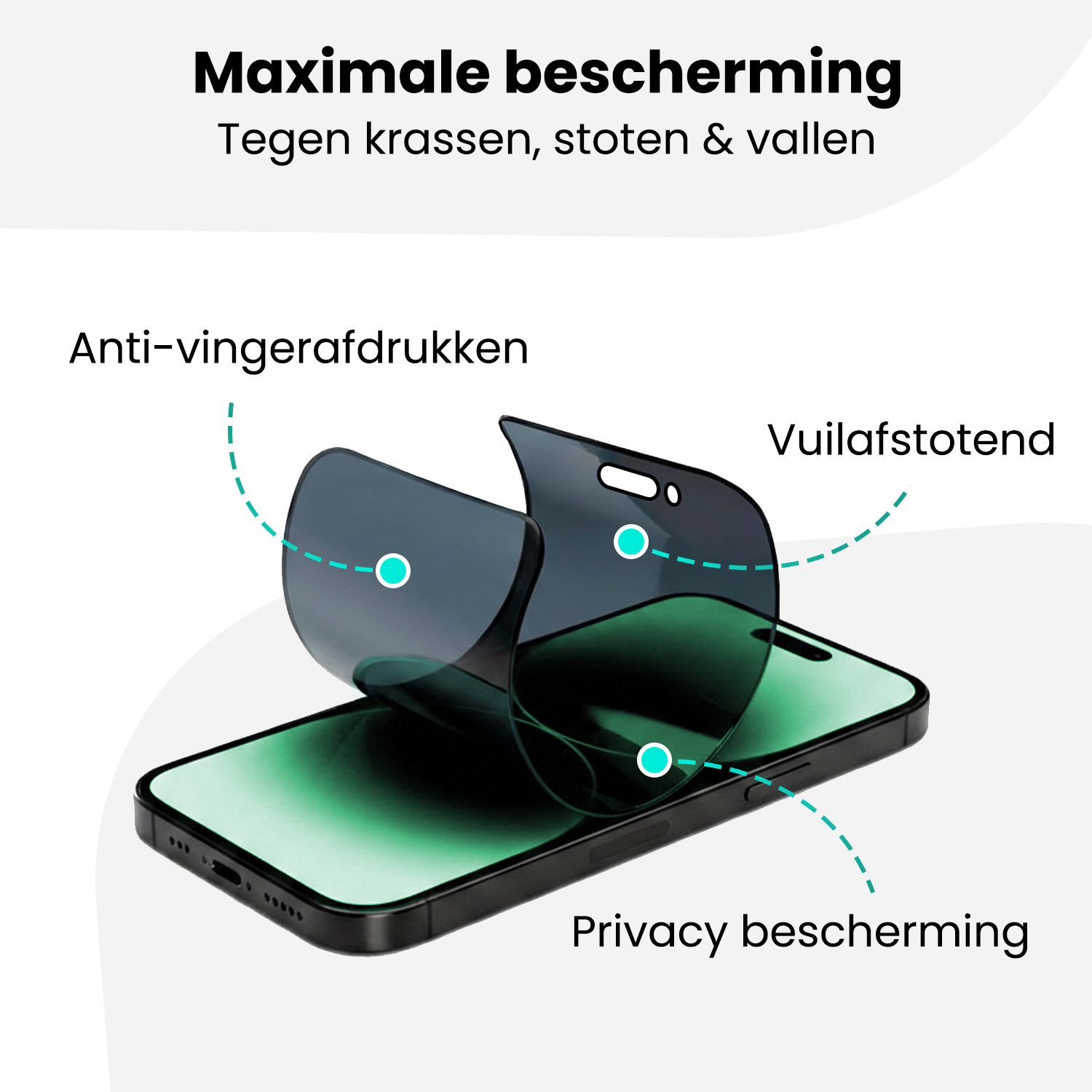 Forterra Forterra iPhone 14 Pro Hybrid Privacy Screenprotector