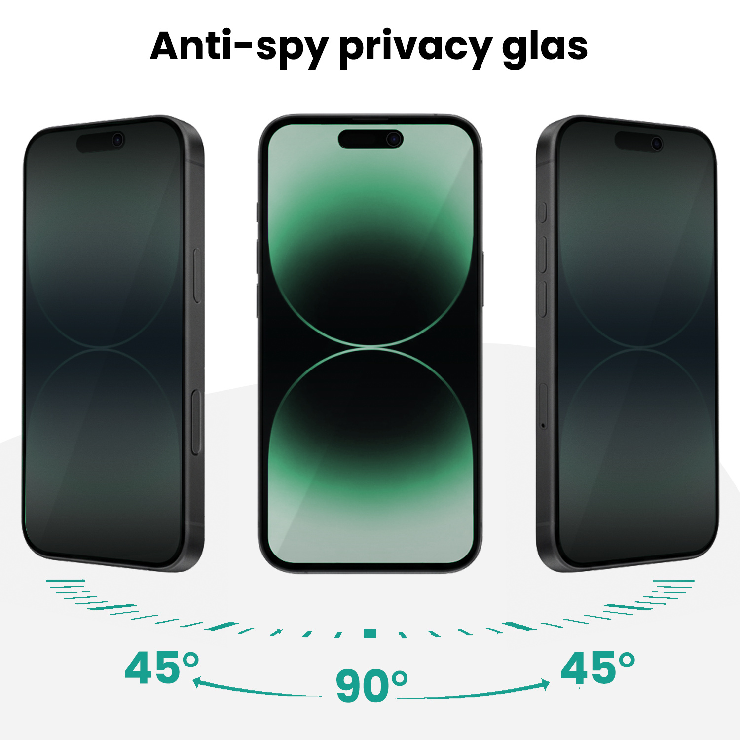 Forterra Forterra iPhone 14 Pro Hybrid Privacy Screenprotector - 3 PACK