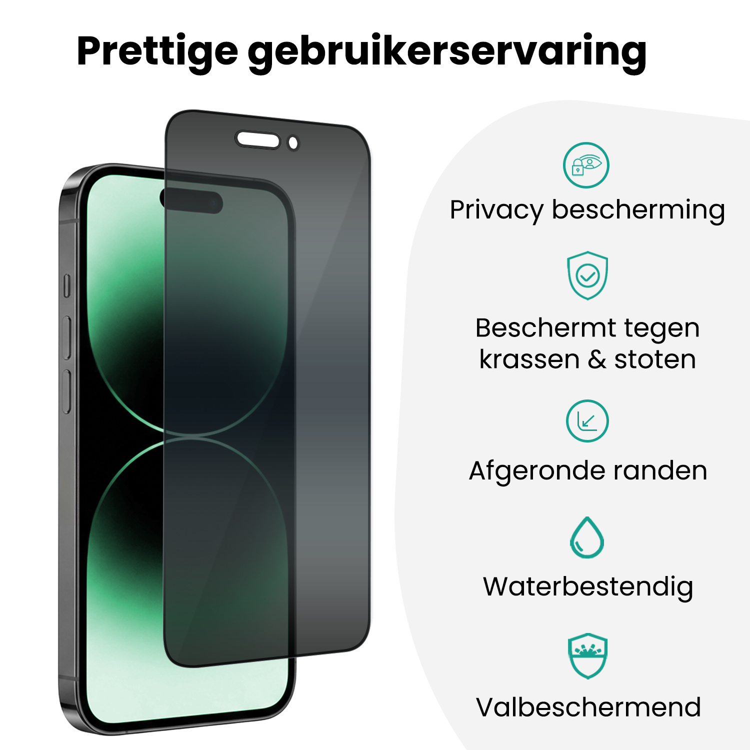 Forterra Forterra iPhone 14 Pro Max Hybrid Privacy Screenprotector - 3 PACK