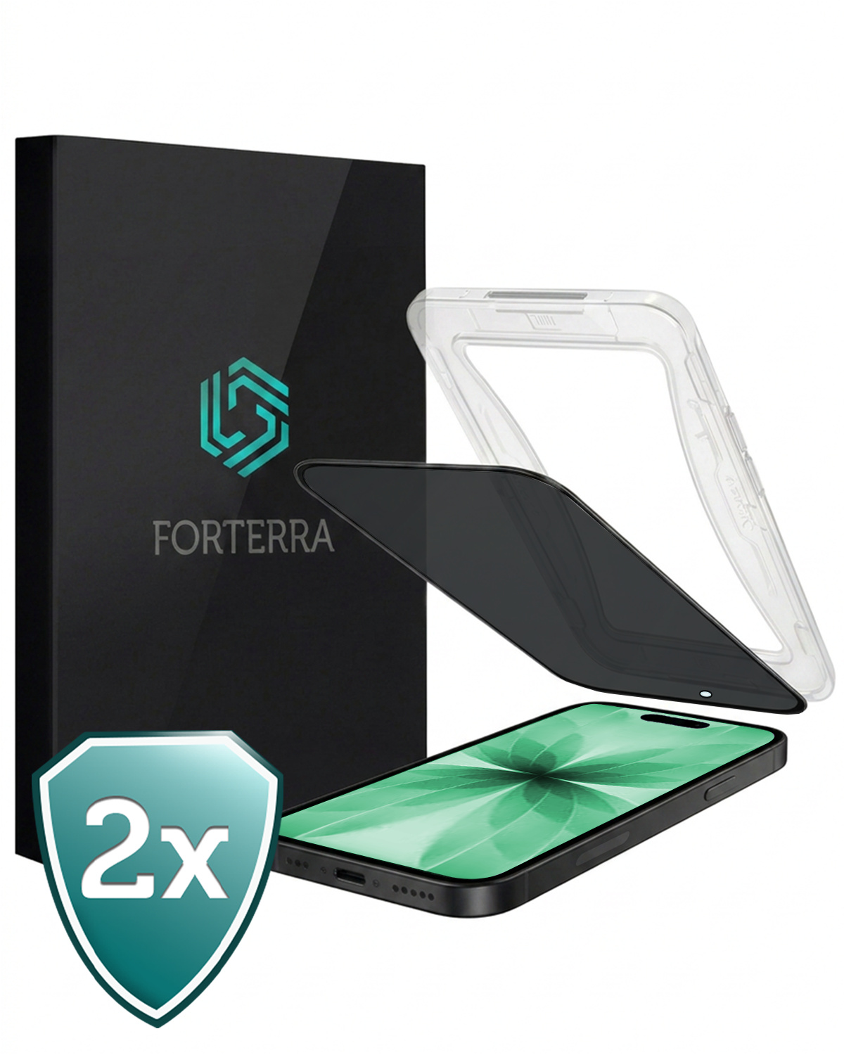 Forterra Forterra iPhone 17 Hybrid Privacy Screenprotector - 2 PACK