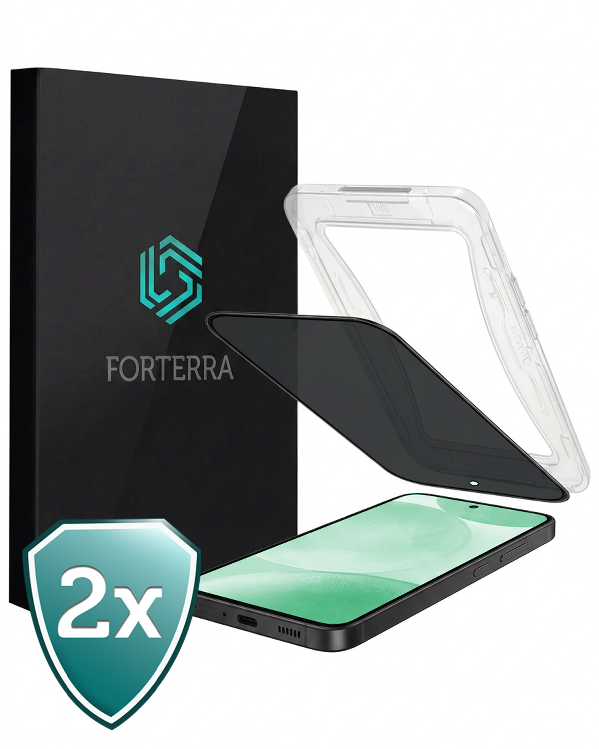 Forterra Forterra Samsung Galaxy S24 Plus Hybrid Privacy Screenprotector - 2 PACK