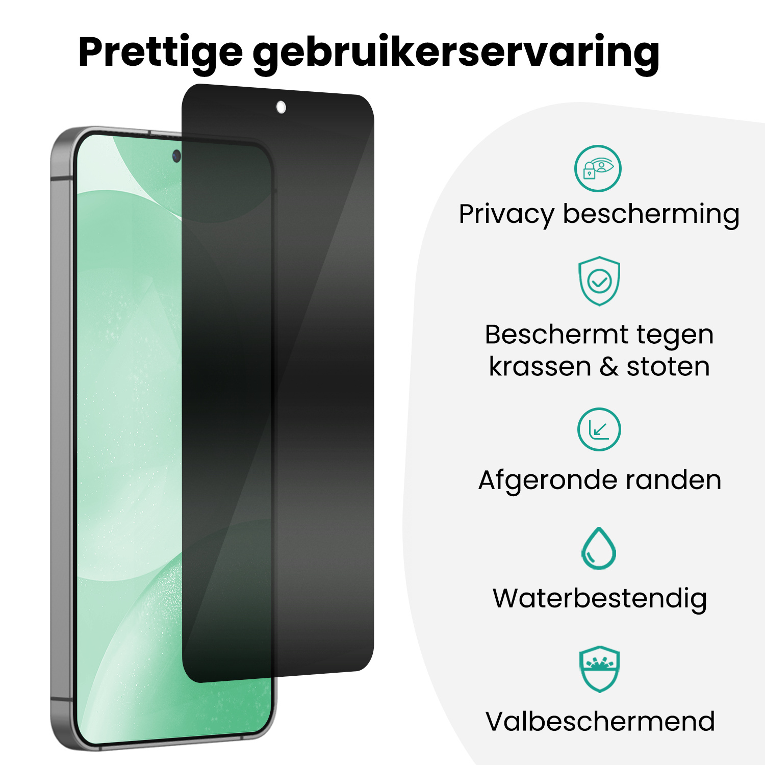 Forterra Forterra Samsung Galaxy S24 Plus Hybrid Privacy Screenprotector - 2 PACK
