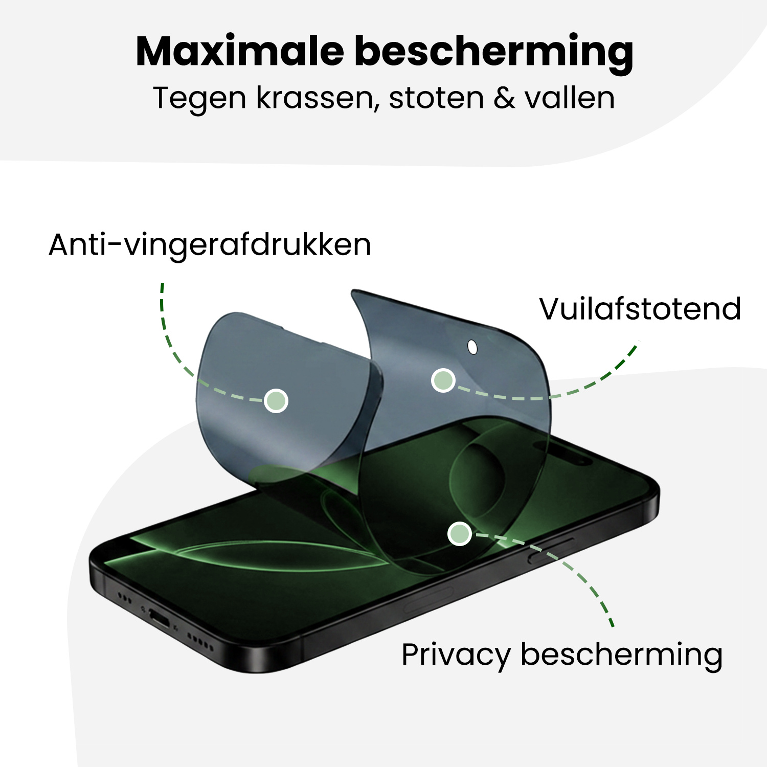 BASEY. BASEY. iPhone 16 Pro Max Hybrid Privacy Screenprotector - 2 PACK