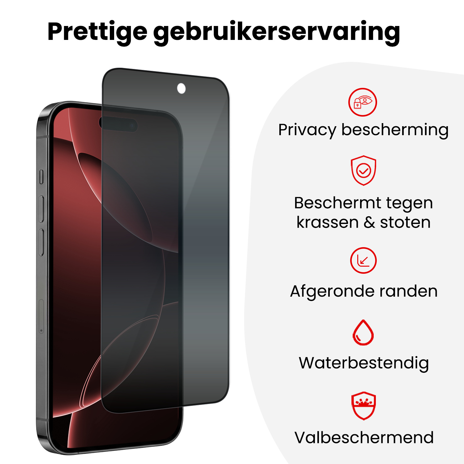 NoXx NoXx iPhone 16 Pro Max Hybrid Privacy Screenprotector - 2 PACK