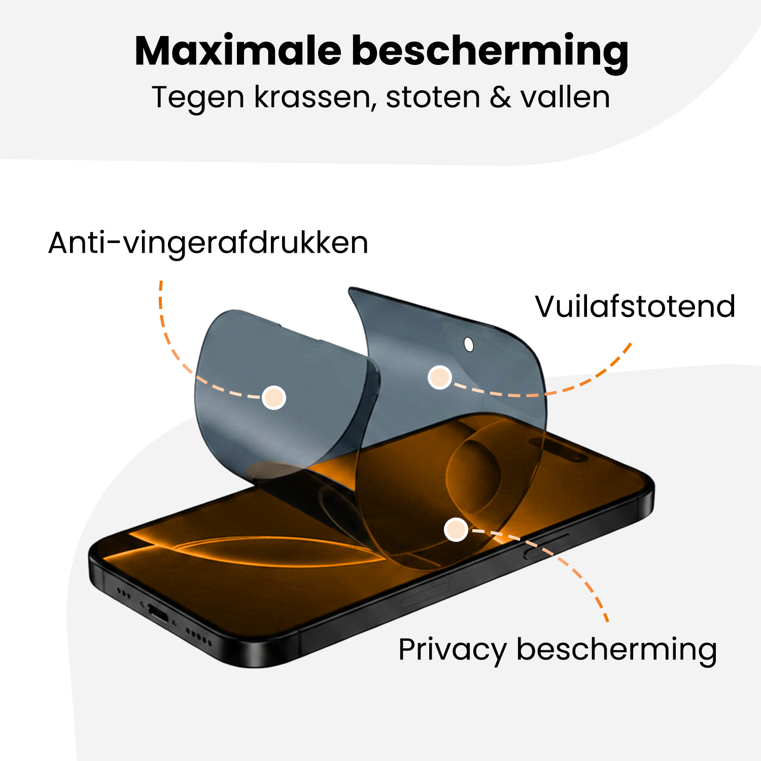 Nomfy Nomfy iPhone 16 Pro Max Hybrid Privacy Screenprotector