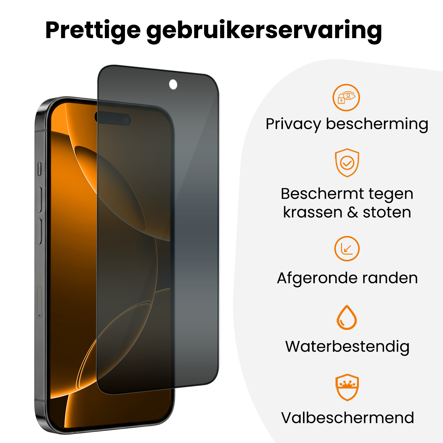 Nomfy Nomfy iPhone 16 Pro Max Hybrid Privacy Screenprotector - 2 PACK