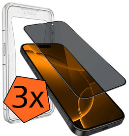 Nomfy Nomfy iPhone 16 Pro Max Hybrid Privacy Screenprotector - 3 PACK