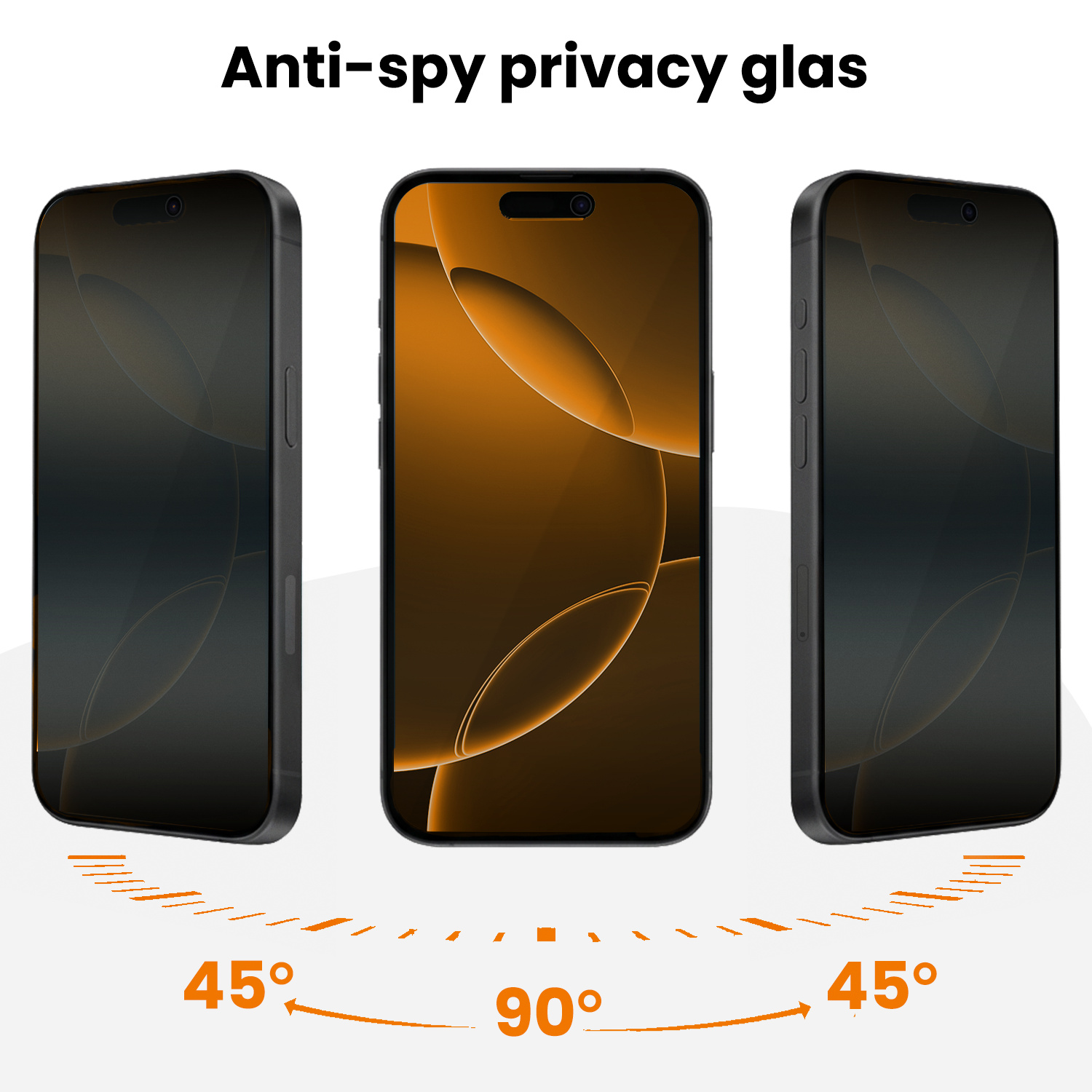 Nomfy Nomfy iPhone 16 Pro Max Hybrid Privacy Screenprotector - 3 PACK