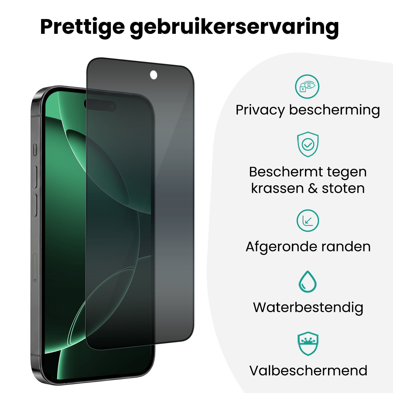 Forterra Forterra iPhone 16 Pro Max Hybrid Privacy Screenprotector