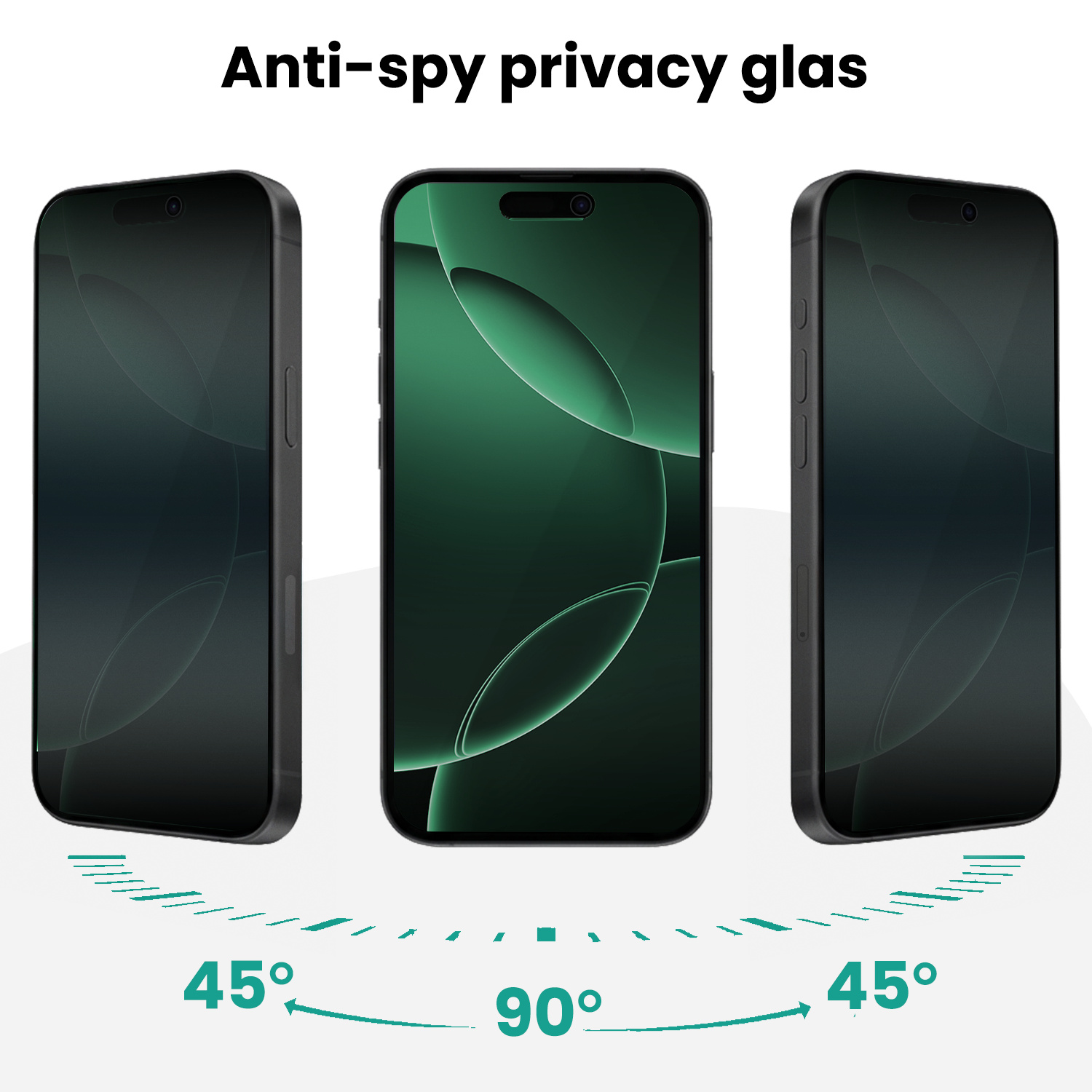 Forterra Forterra iPhone 16 Pro Max Hybrid Privacy Screenprotector - 2 PACK