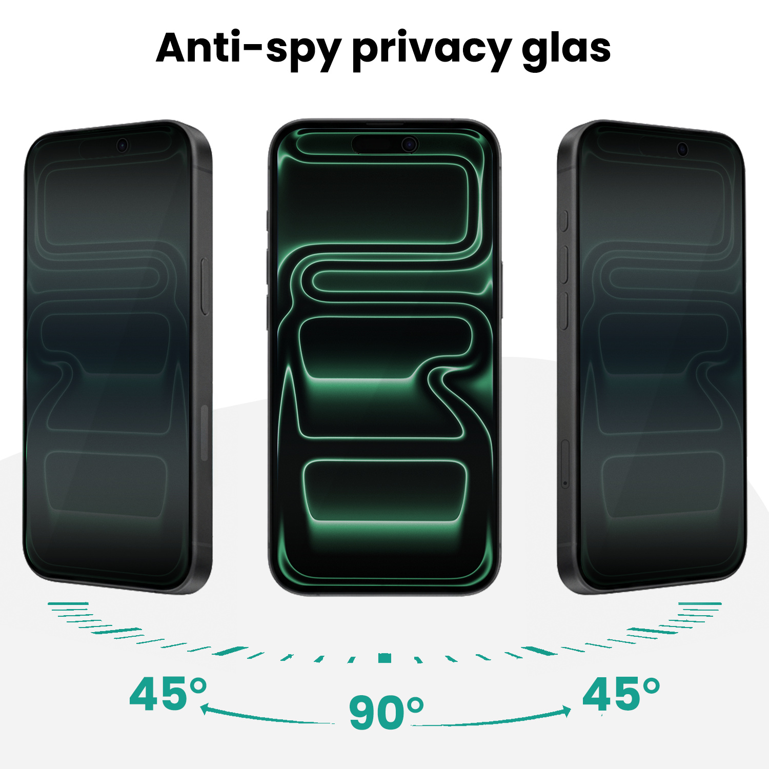 Forterra Forterra iPhone 17 Pro Max Hybrid Privacy Screenprotector - 2 PACK