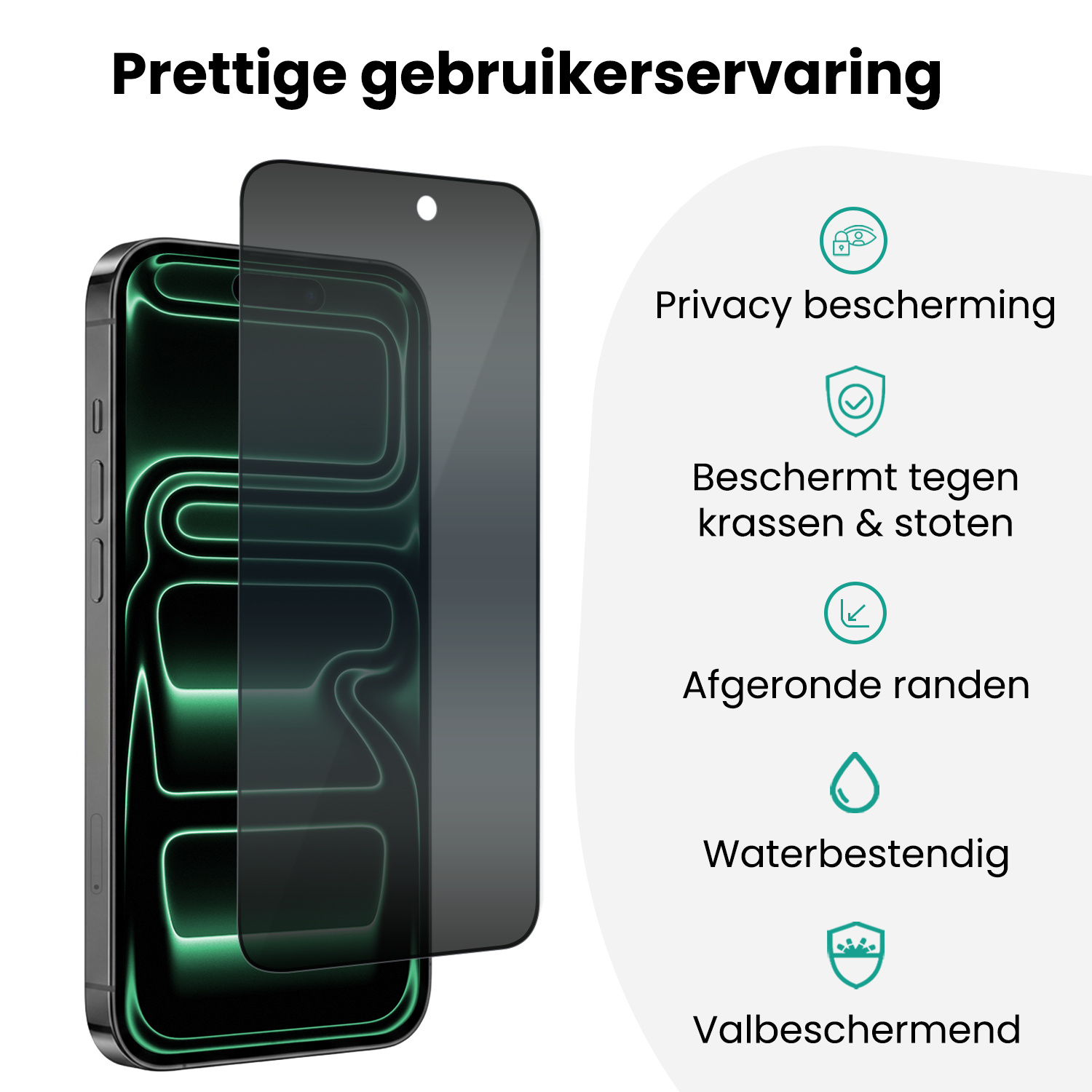 Forterra Forterra iPhone 17 Pro Max Hybrid Privacy Screenprotector - 2 PACK