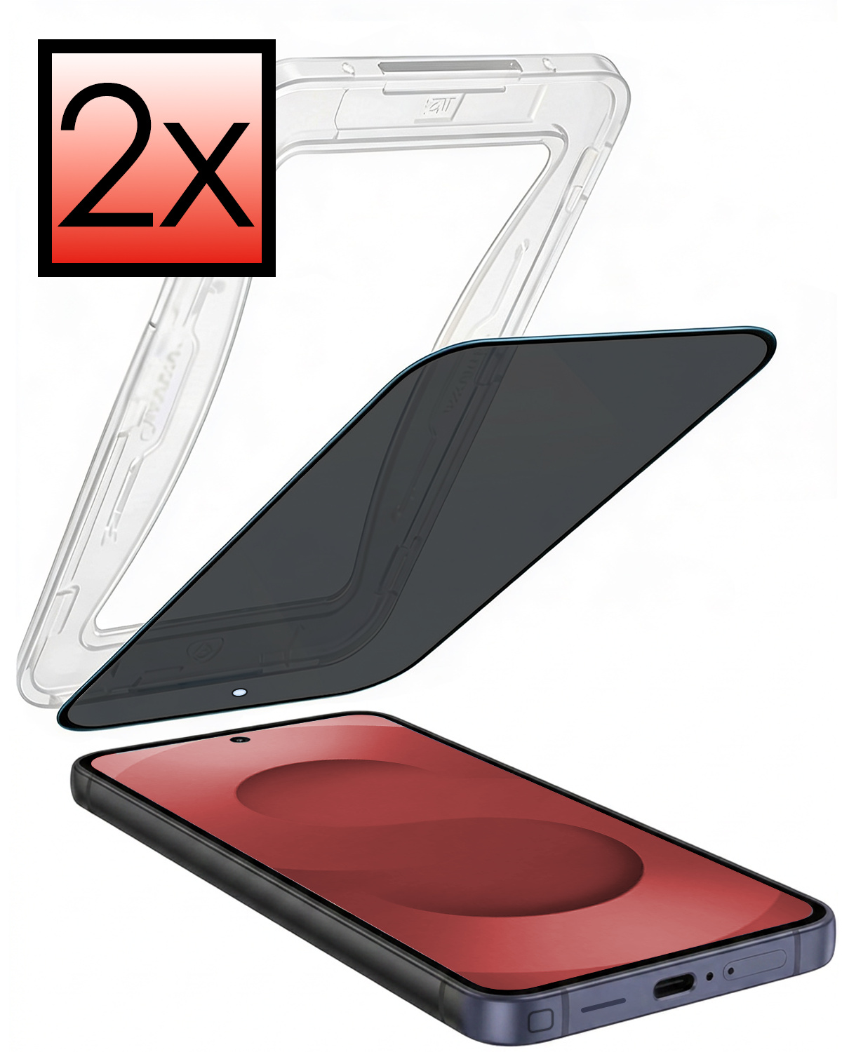 NoXx NoXx Samsung Galaxy S25 Ultra Hybrid Privacy Screenprotector - 2 PACK