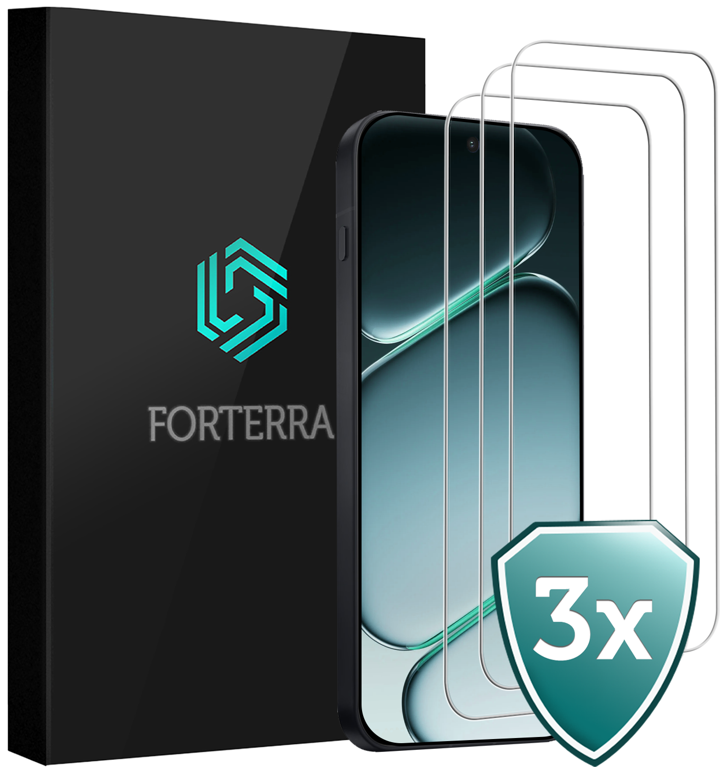Forterra Forterra OnePlus Nord 6 Screenprotector Glas - 3 PACK