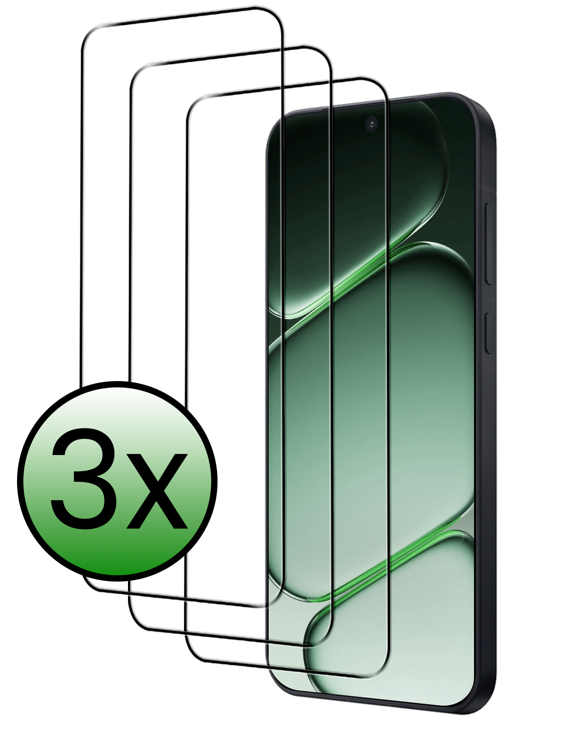 BASEY. BASEY. OnePlus Nord 6 Screenprotector Glas  Full Cover - 3 PACK