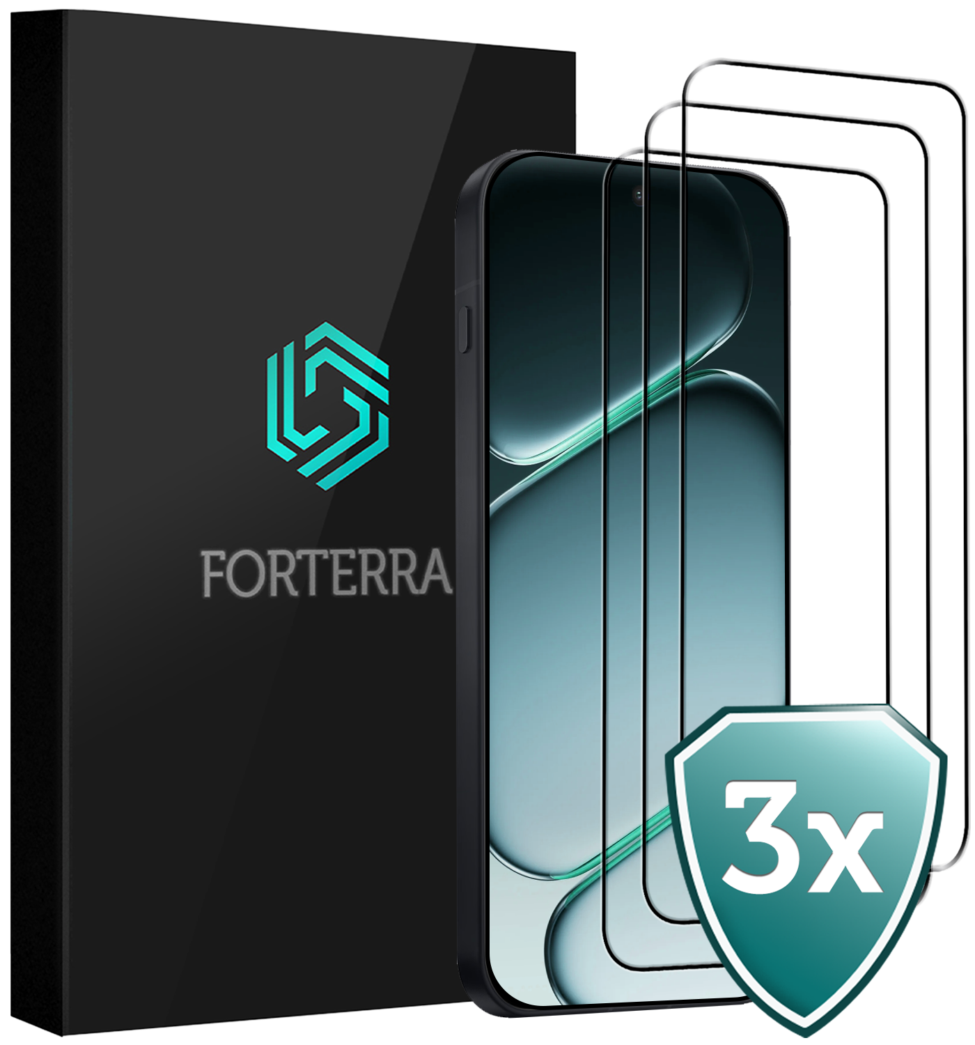 Forterra Forterra OnePlus Nord 6 Screenprotector Glas  Full Cover - 3 PACK