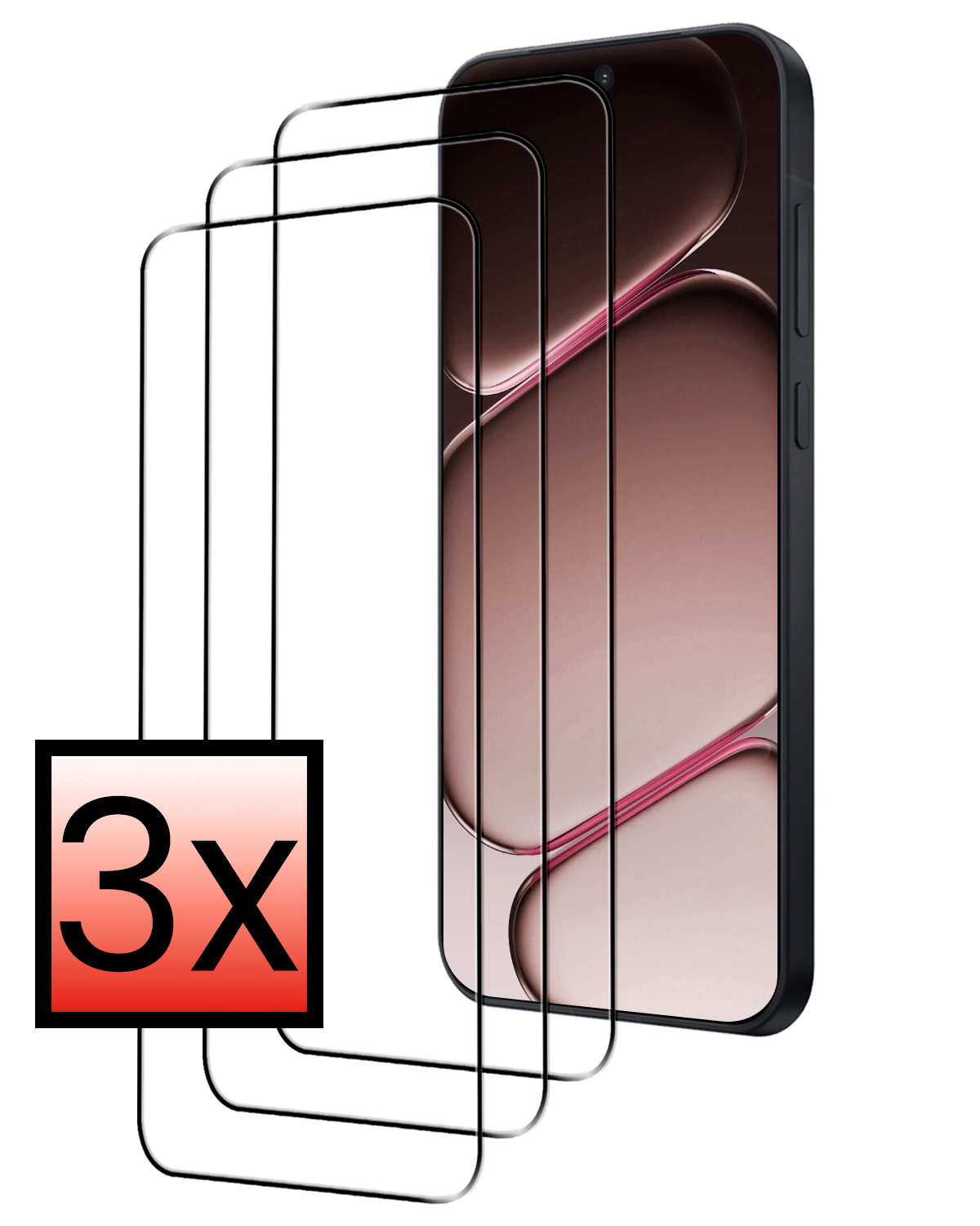 NoXx NoXx OnePlus Nord CE6 Screenprotector Glas  Full Cover - 3 PACK