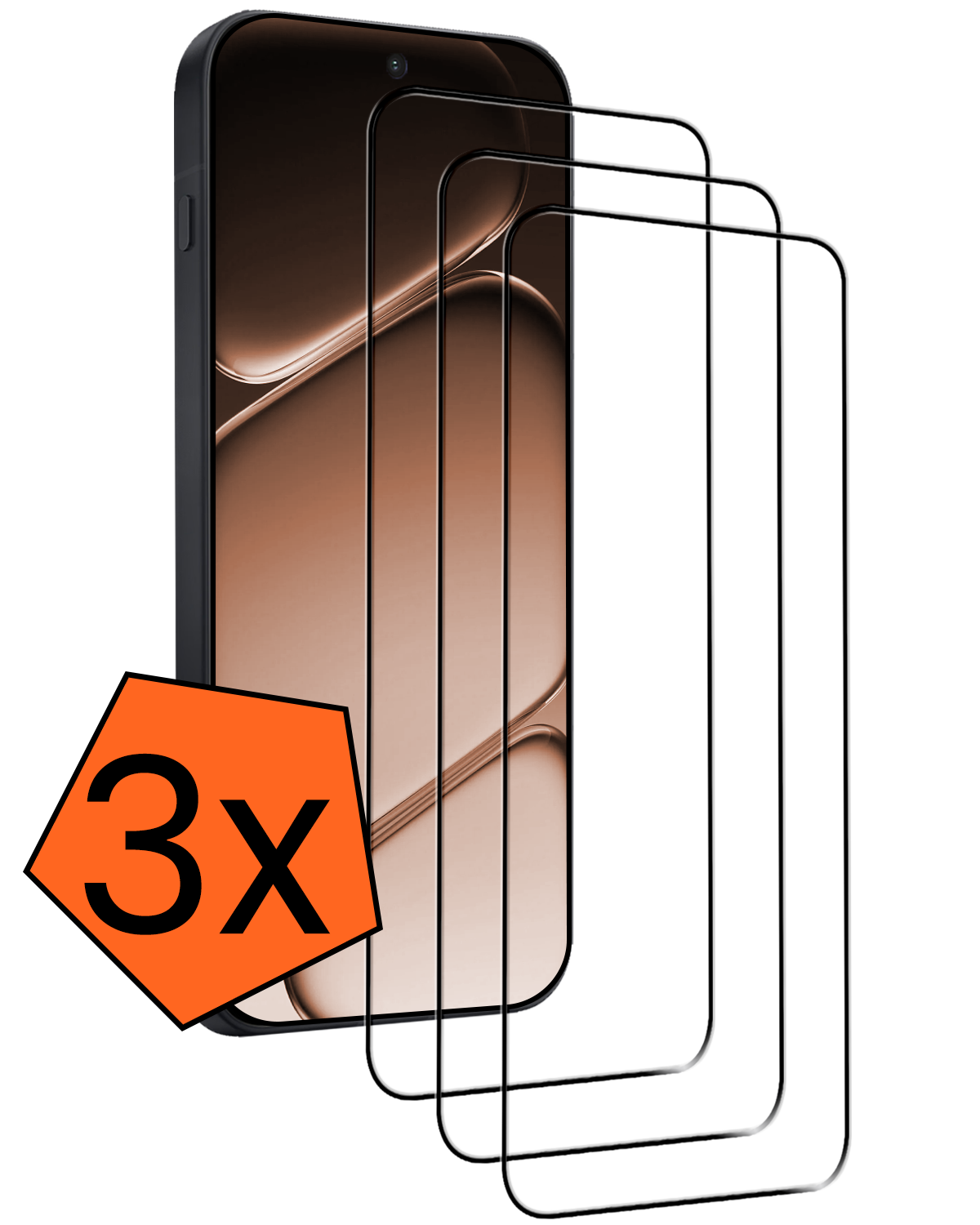 Nomfy Nomfy OnePlus Nord CE6 Screenprotector Glas  Full Cover - 3 PACK