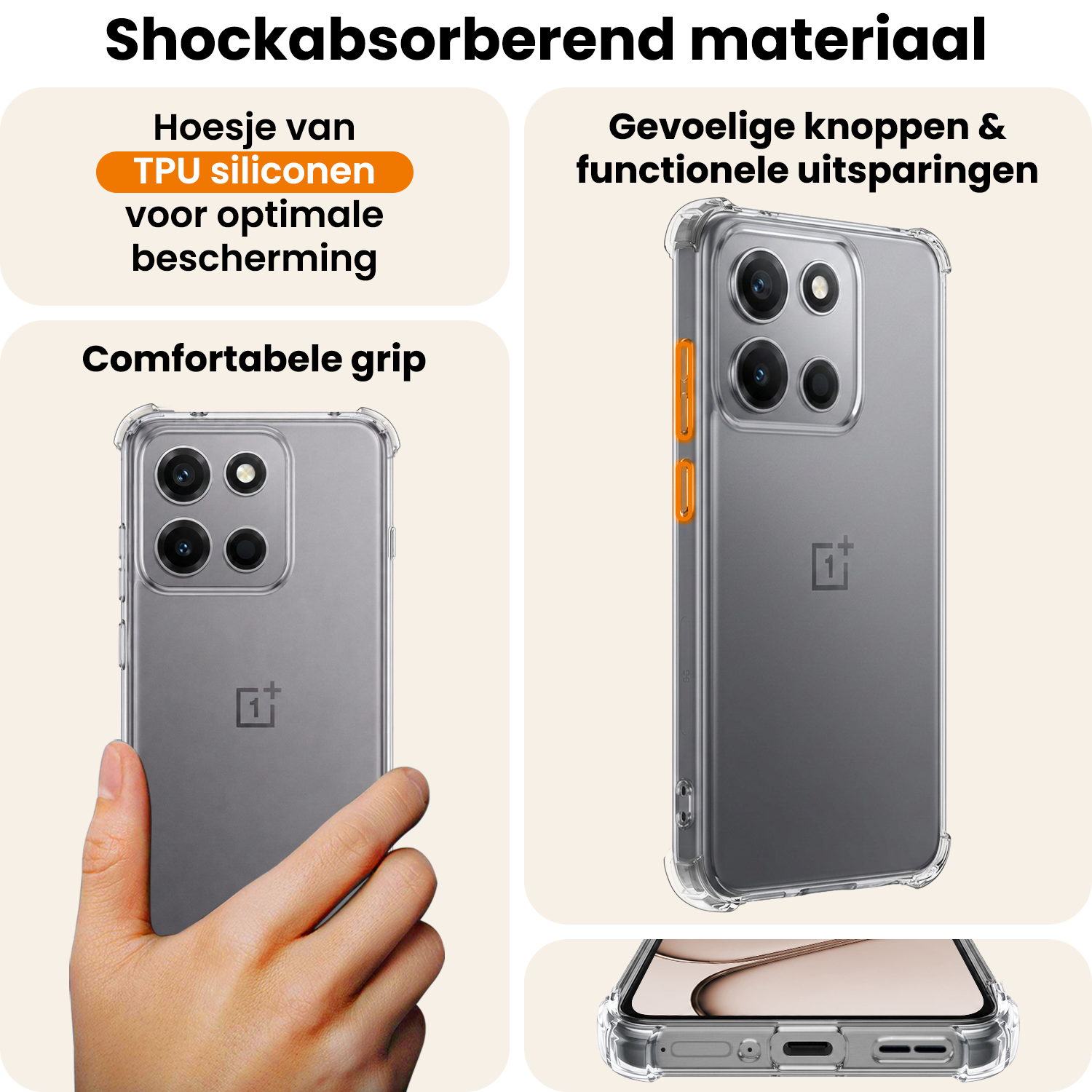 Nomfy Nomfy OnePlus Nord 6 Hoesje Shockproof - Transparant - 2 PACK