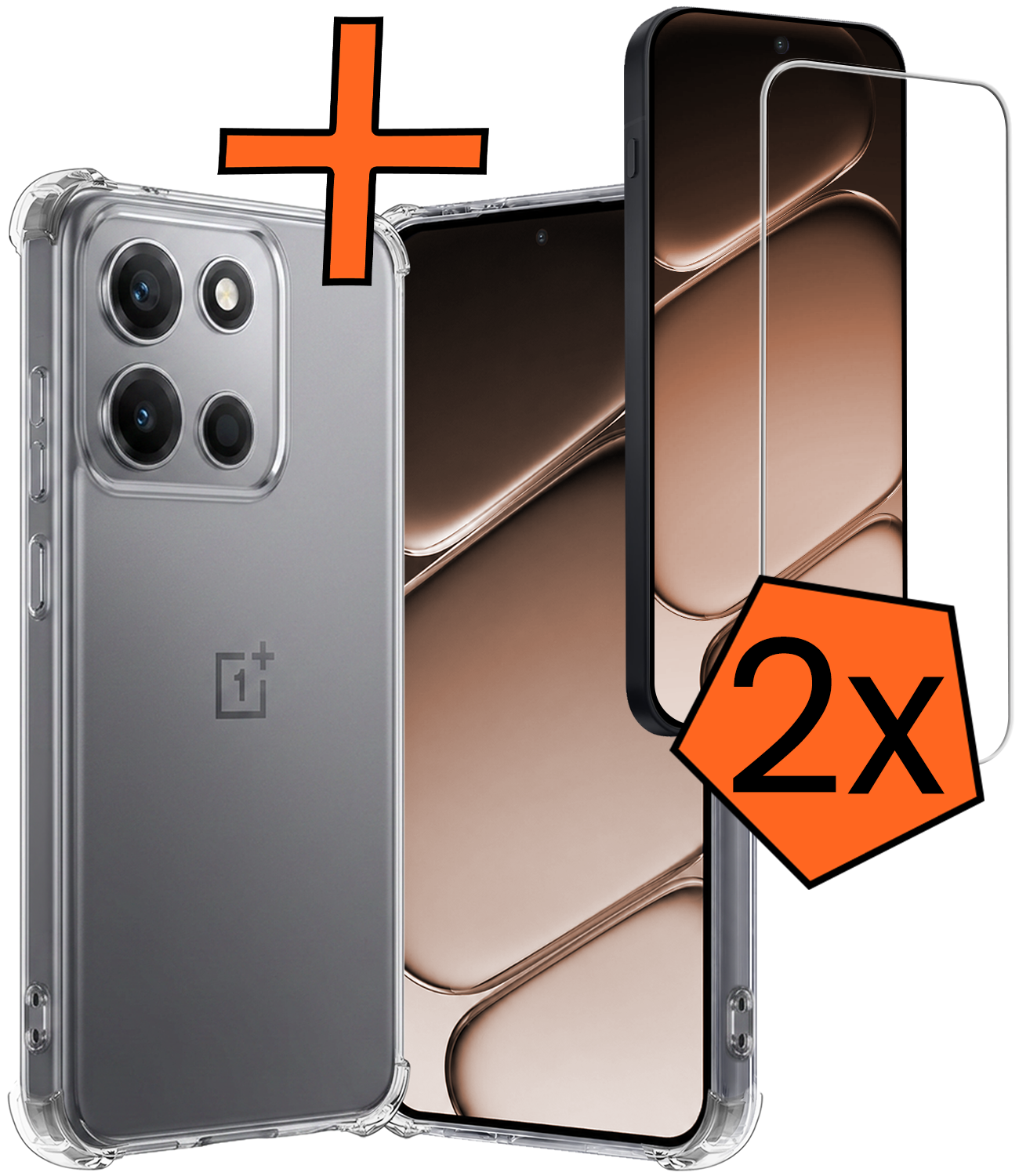 Nomfy Nomfy OnePlus Nord 6 Hoesje Shockproof Met 2x Screenprotector