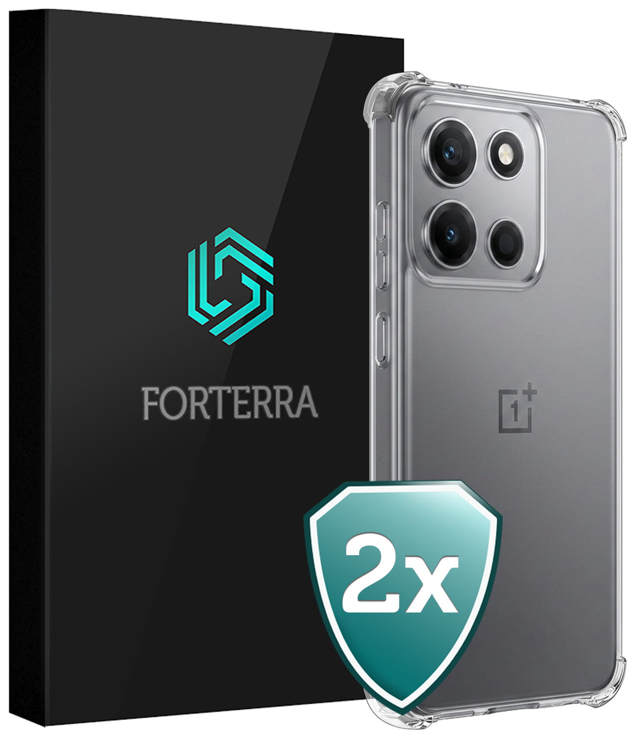Forterra Forterra OnePlus Nord 6 Hoesje Shockproof - Transparant - 2 PACK