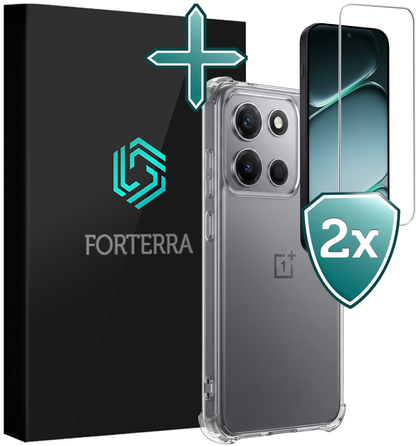 Forterra Forterra OnePlus Nord 6 Hoesje Shockproof Met 2x Screenprotector