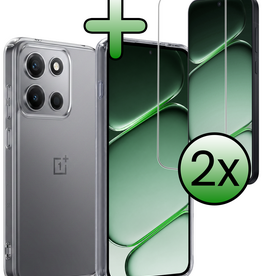 BASEY. BASEY. OnePlus Nord 6 Hoesje Siliconen Met 2x Screenprotector - Transparant