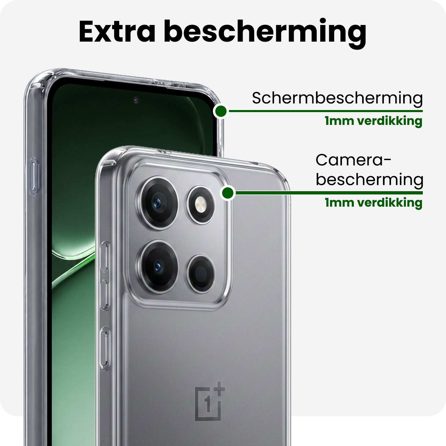 BASEY. BASEY. OnePlus Nord 6 Hoesje Siliconen Met 2x Screenprotector - Transparant