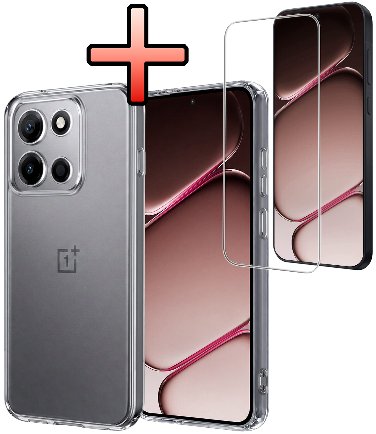 NoXx NoXx OnePlus Nord 6 Hoesje Siliconen Met Screenprotector - Transparant