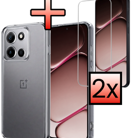 NoXx NoXx OnePlus Nord 6 Hoesje Siliconen Met 2x Screenprotector - Transparant