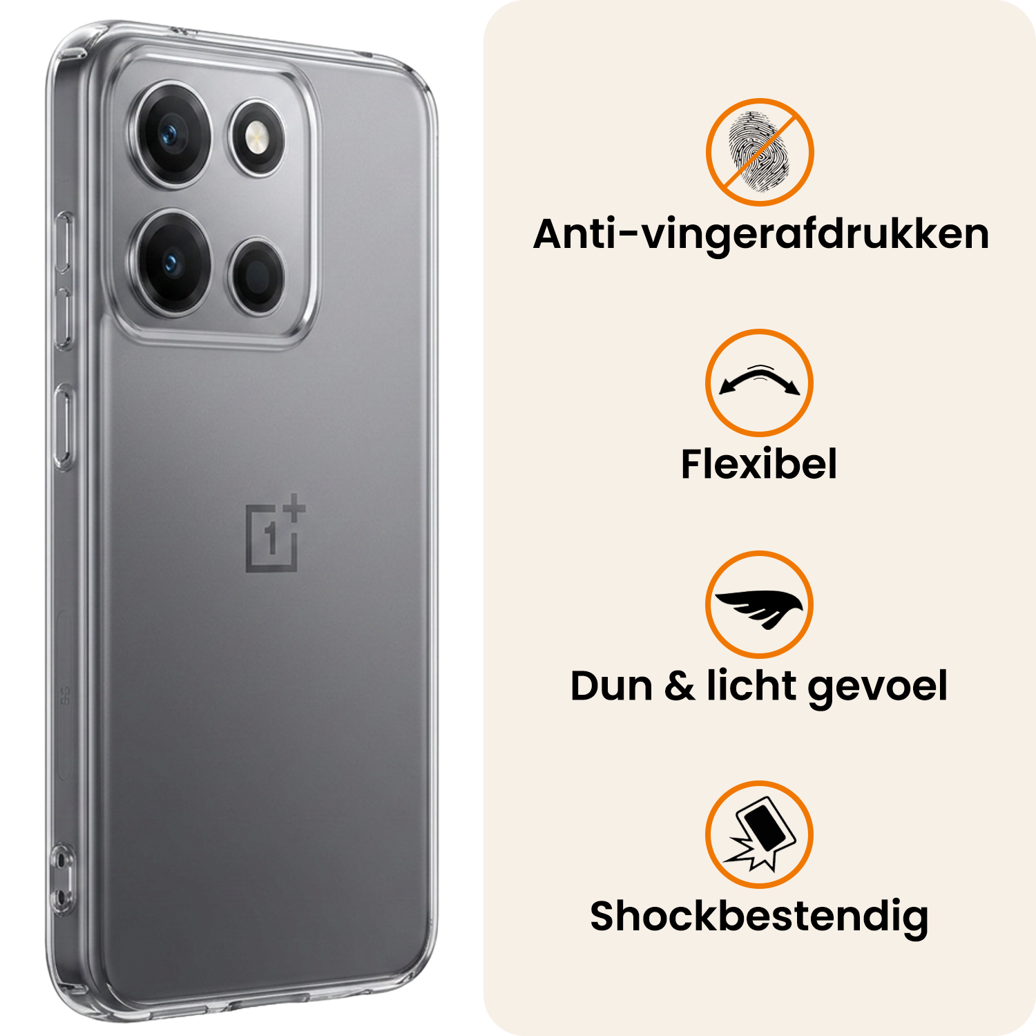 Nomfy Nomfy OnePlus Nord 6 Hoesje Siliconen Met Screenprotector - Transparant